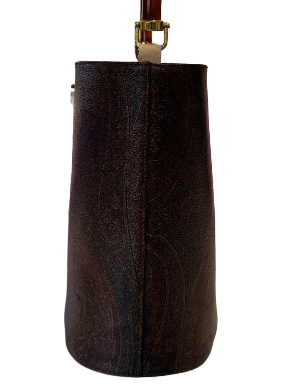 Etro Milano Paisley Bucket Tote  with Tortoise Lucite Handles - Picture 6 of 16